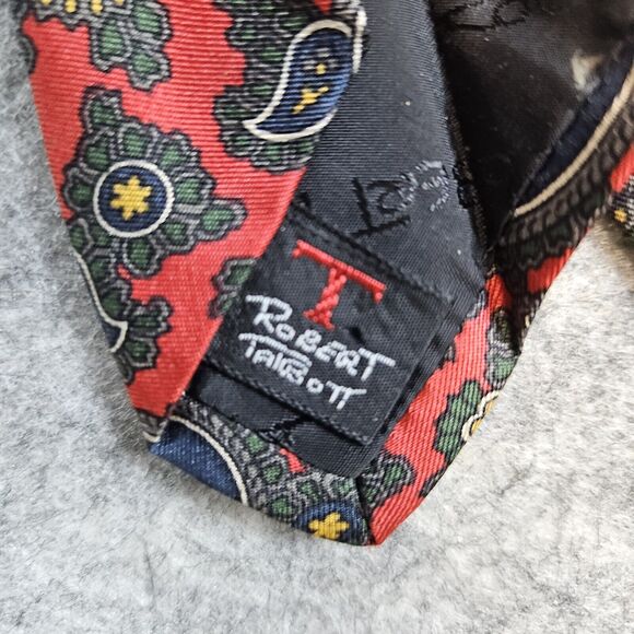 Robert Talbott Jarrod's Necktie Red & Blue Paisley Silk Hand Sewn & Printed 3x57 - Picture 3 of 9